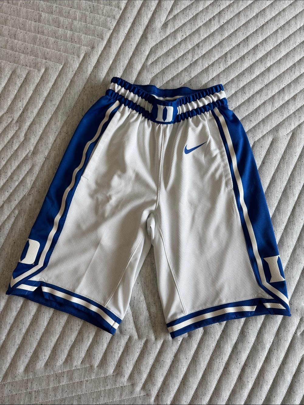 Nike White & Royal Blue Kids Basketball Shorts